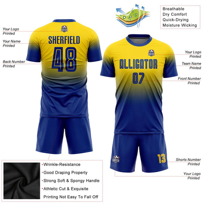 Custom Gold Royal Sublimation Fade Fashion Soccer Uniform Jersey - Sky-Custom