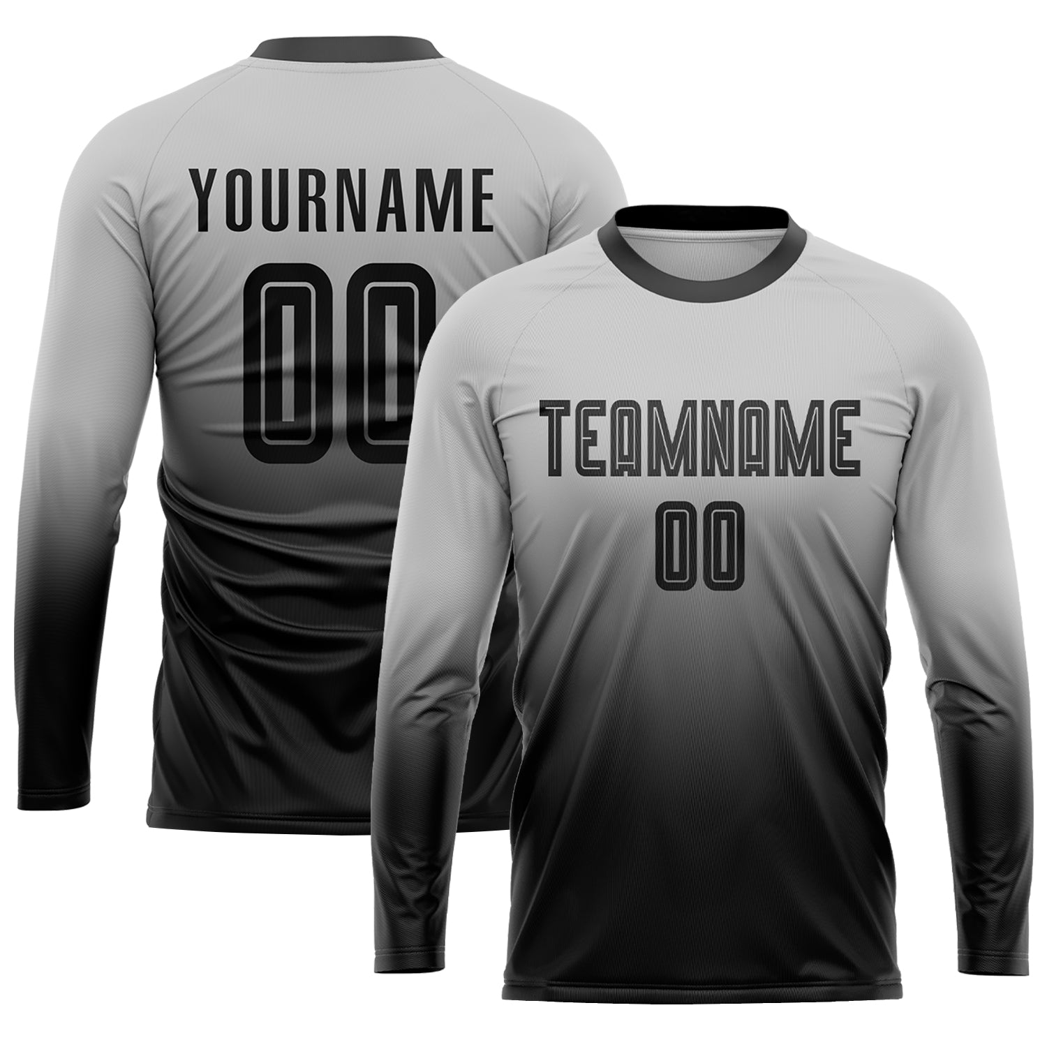 Custom Gray Black Sublimation Fade Fashion Soccer Uniform Jersey - Sky-Custom