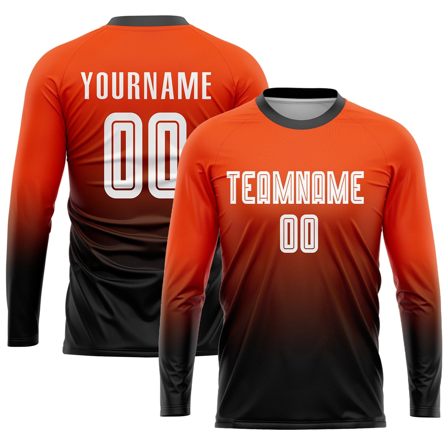 Custom Orange White-Black Sublimation Fade Fashion Soccer Uniform Jersey - Sky-Custom