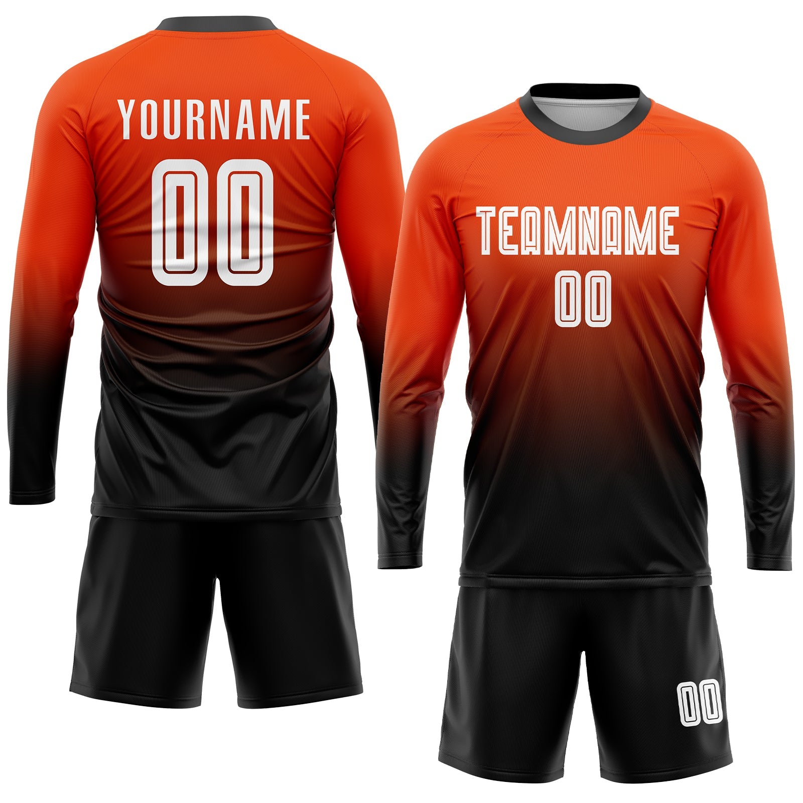Custom Orange White-Black Sublimation Fade Fashion Soccer Uniform Jersey - Sky-Custom