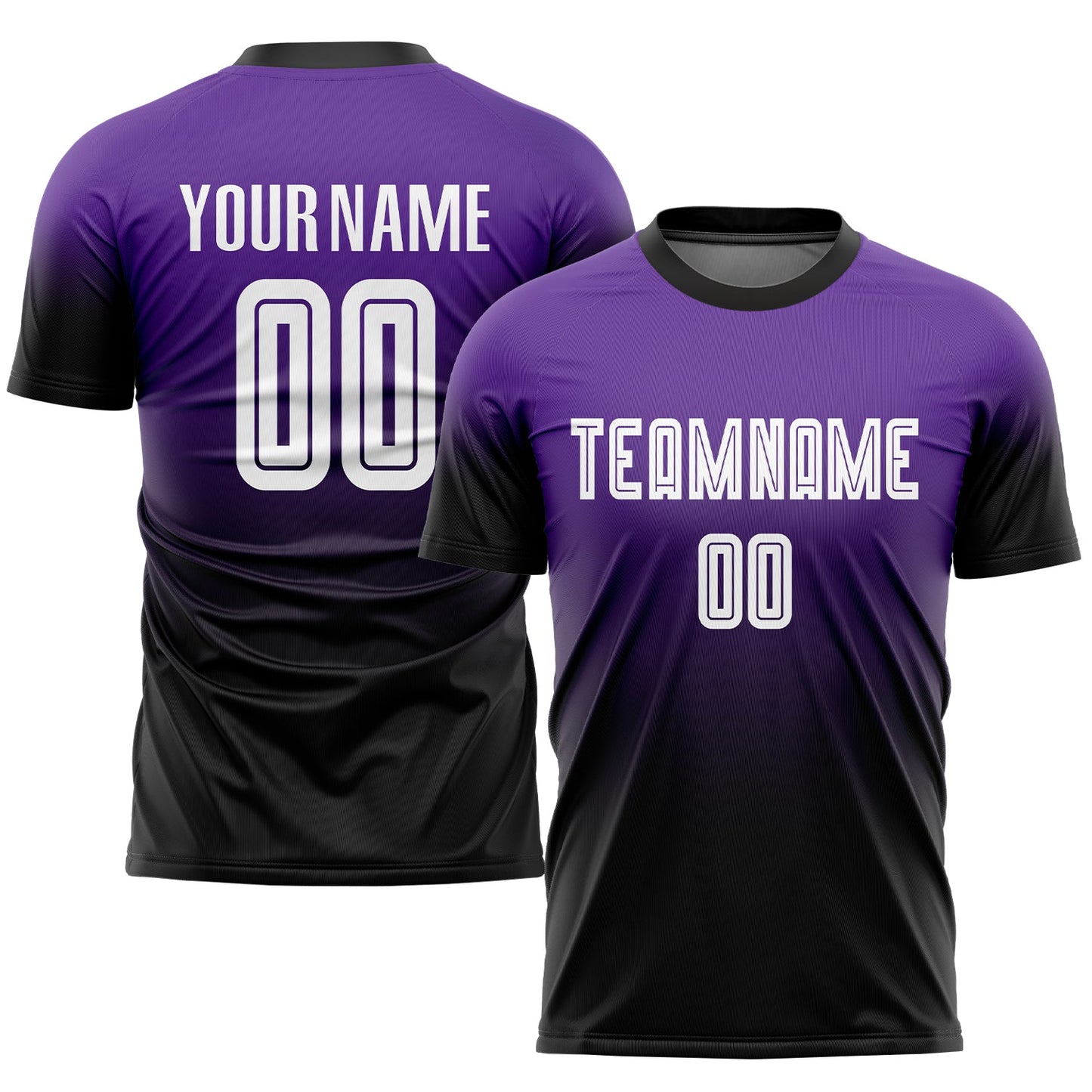 Custom Purple White-Black Sublimation Fade Fashion Soccer Uniform Jersey - Sky-Custom