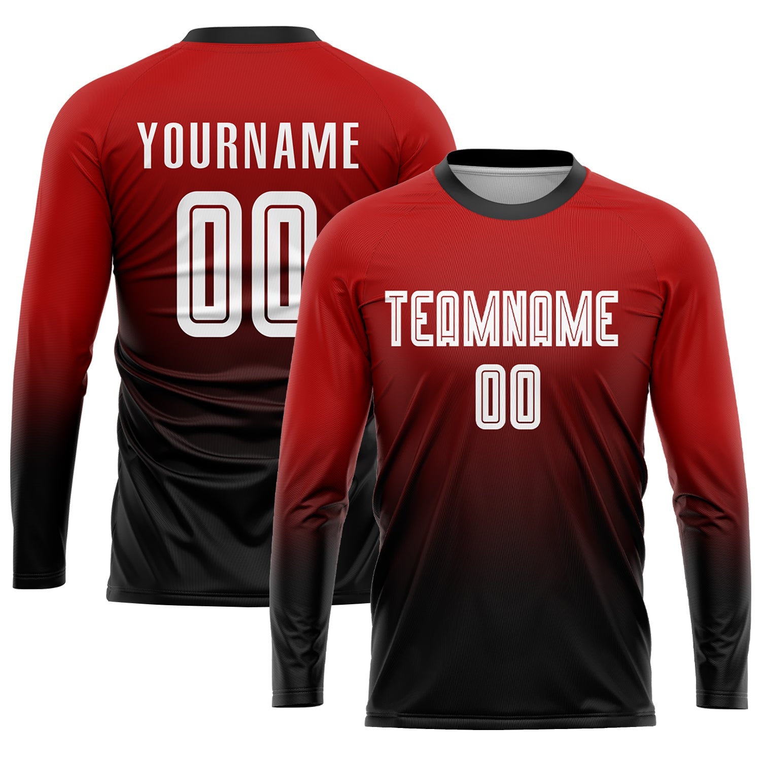 Custom Red White-Black Sublimation Fade Fashion Soccer Uniform Jersey - Sky-Custom
