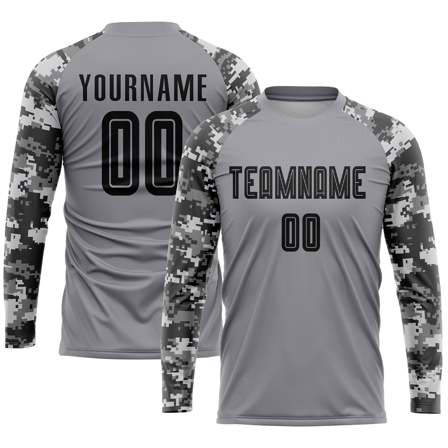 Custom Gray Black-Camo Sublimation Soccer Uniform Jersey - Sky-Custom