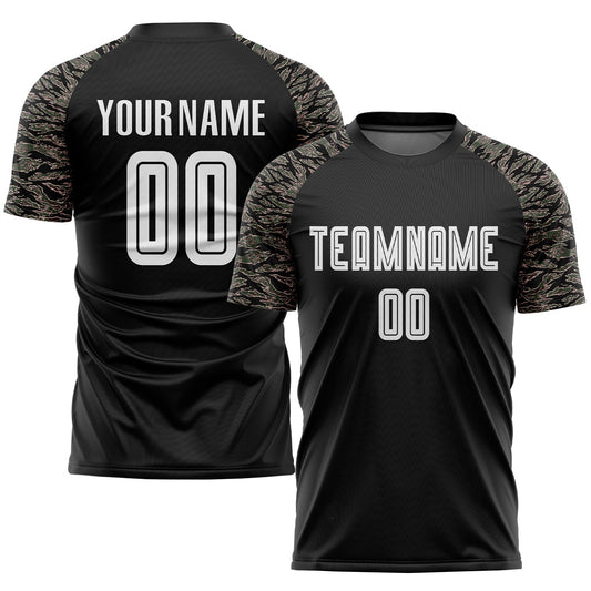 Custom Black White-Camo Sublimation Soccer Uniform Jersey - Sky-Custom