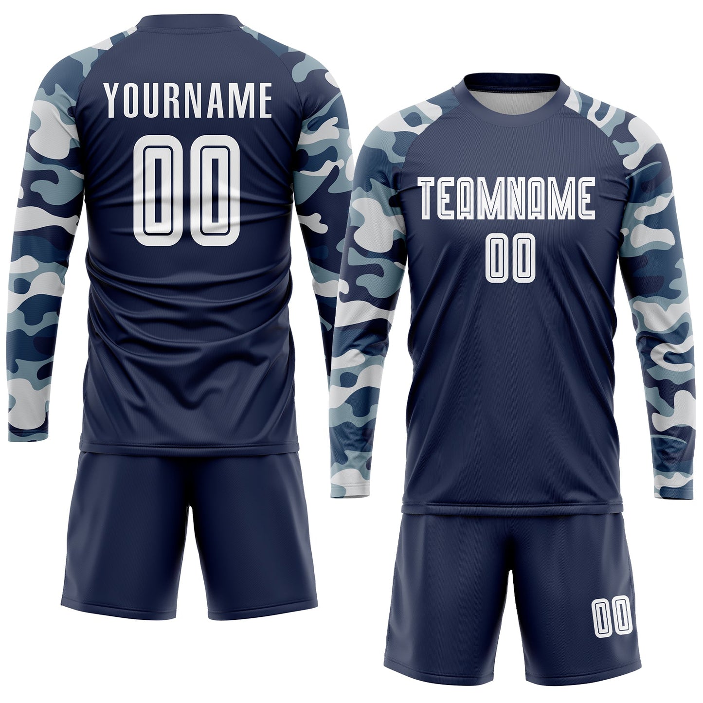 Custom Navy White-Camo Sublimation Soccer Uniform Jersey - Sky-Custom