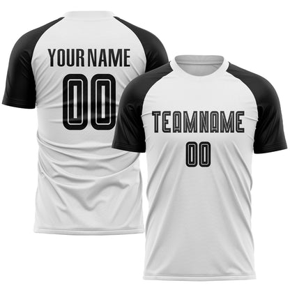 Custom White Black Sublimation Soccer Uniform Jersey - Sky-Custom