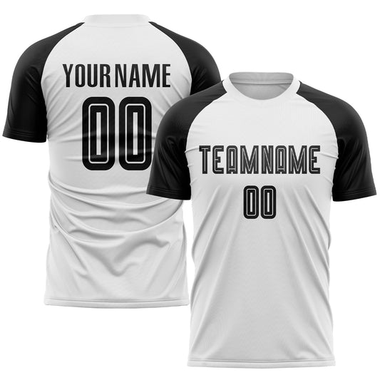 Custom White Black Sublimation Soccer Uniform Jersey - Sky-Custom