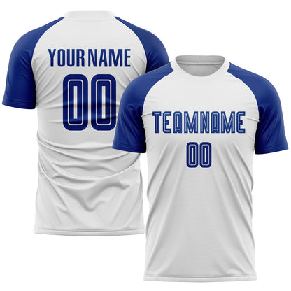 Custom White Royal Sublimation Soccer Uniform Jersey - Sky-Custom
