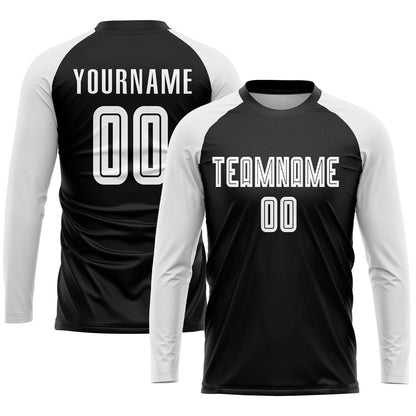 Custom Black White Sublimation Soccer Uniform Jersey - Sky-Custom