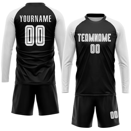 Custom Black White Sublimation Soccer Uniform Jersey - Sky-Custom