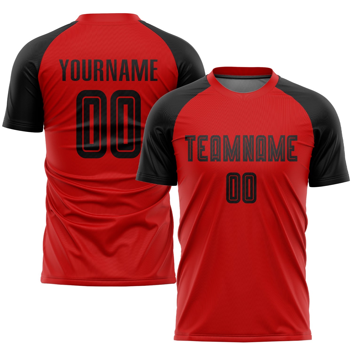 Custom Red Black Sublimation Soccer Uniform Jersey - Sky-Custom