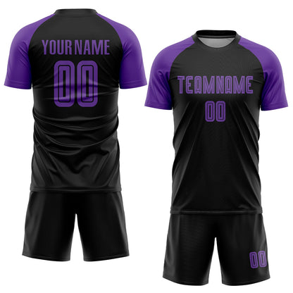 Custom Black Purple Sublimation Soccer Uniform Jersey - Sky-Custom