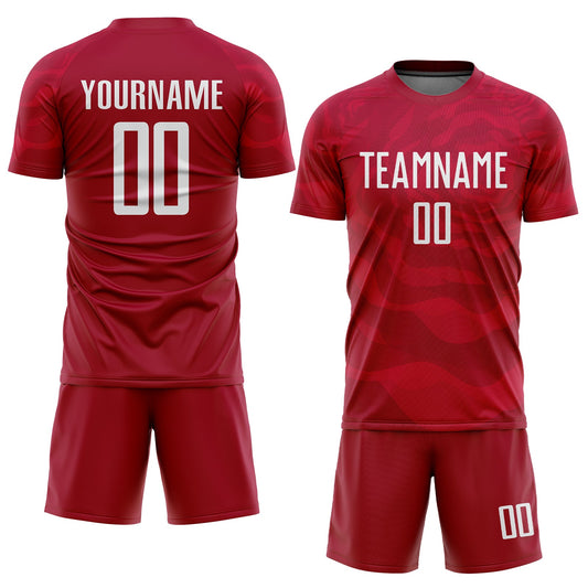 Custom Red White Sublimation Soccer Uniform Jersey - Sky-Custom