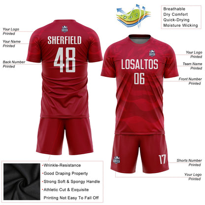 Custom Red White Sublimation Soccer Uniform Jersey - Sky-Custom