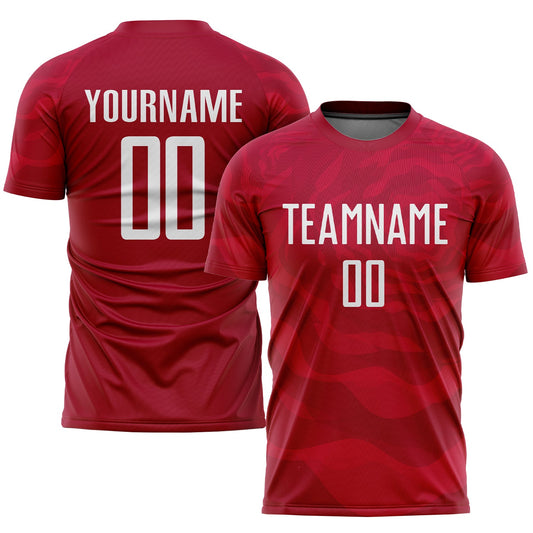 Custom Red White Sublimation Soccer Uniform Jersey - Sky-Custom
