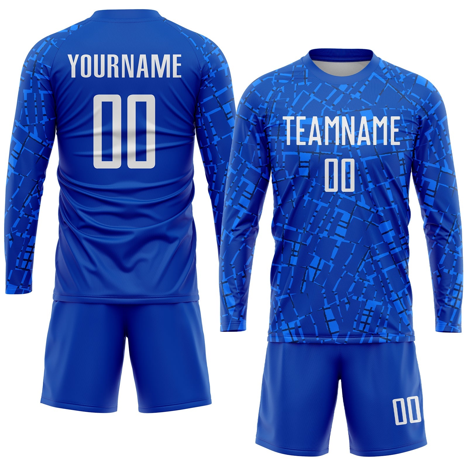 Custom Royal White Sublimation Soccer Uniform Jersey - Sky-Custom