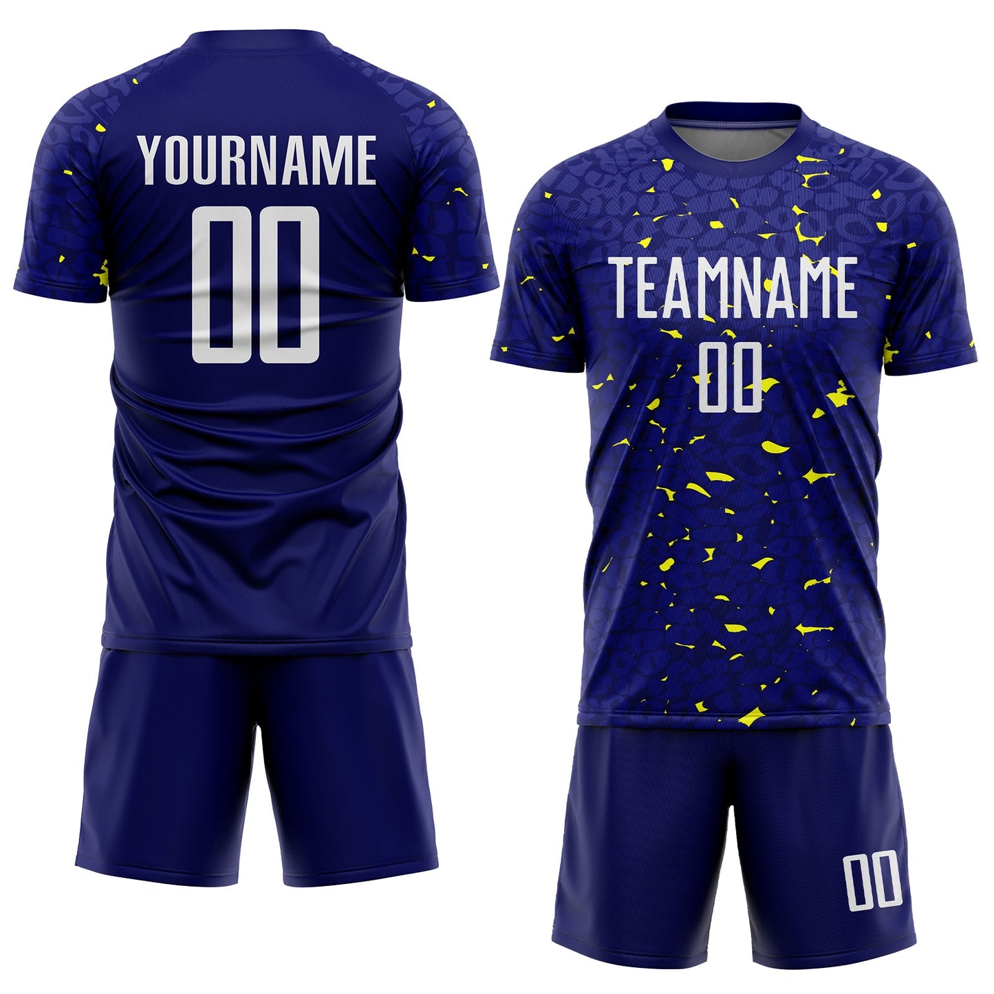 Custom Navy White-Gold Sublimation Soccer Uniform Jersey - Sky-Custom