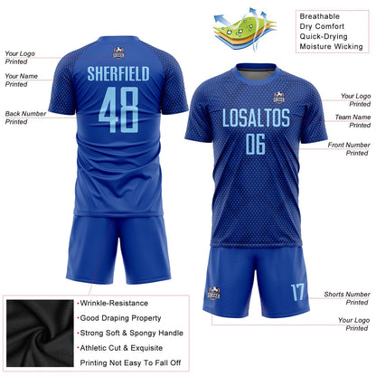 Custom Royal Light Blue Sublimation Soccer Uniform Jersey - Sky-Custom