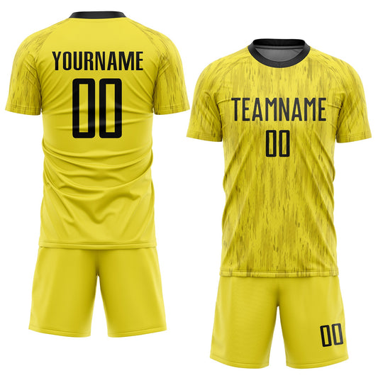 Custom Gold Black Sublimation Soccer Uniform Jersey - Sky-Custom