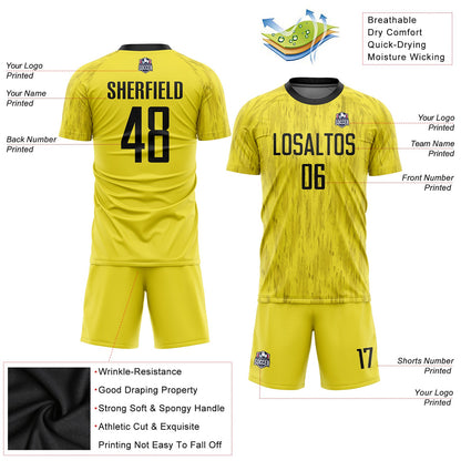 Custom Gold Black Sublimation Soccer Uniform Jersey - Sky-Custom