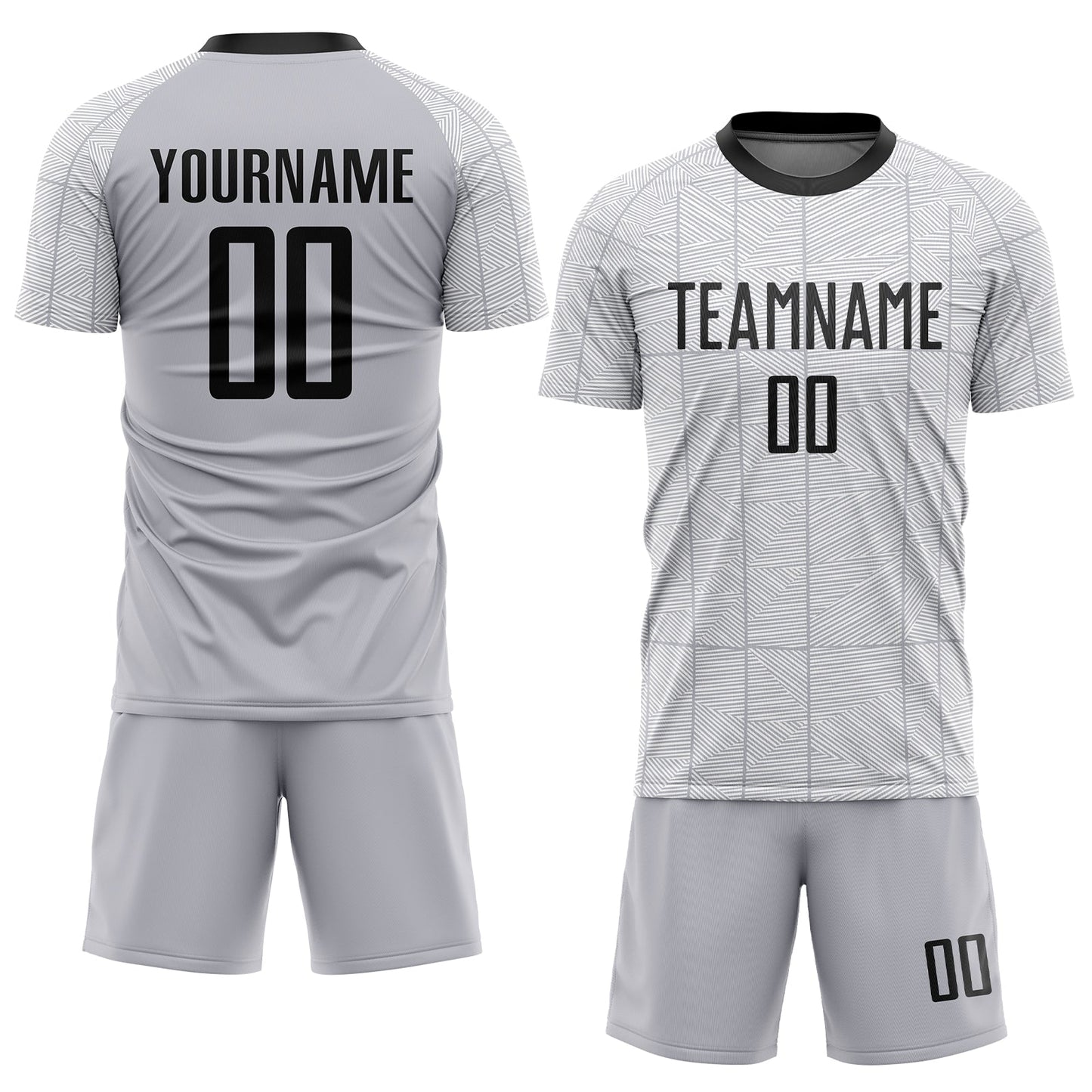 Custom Gray Black-White Sublimation Soccer Uniform Jersey - Sky-Custom