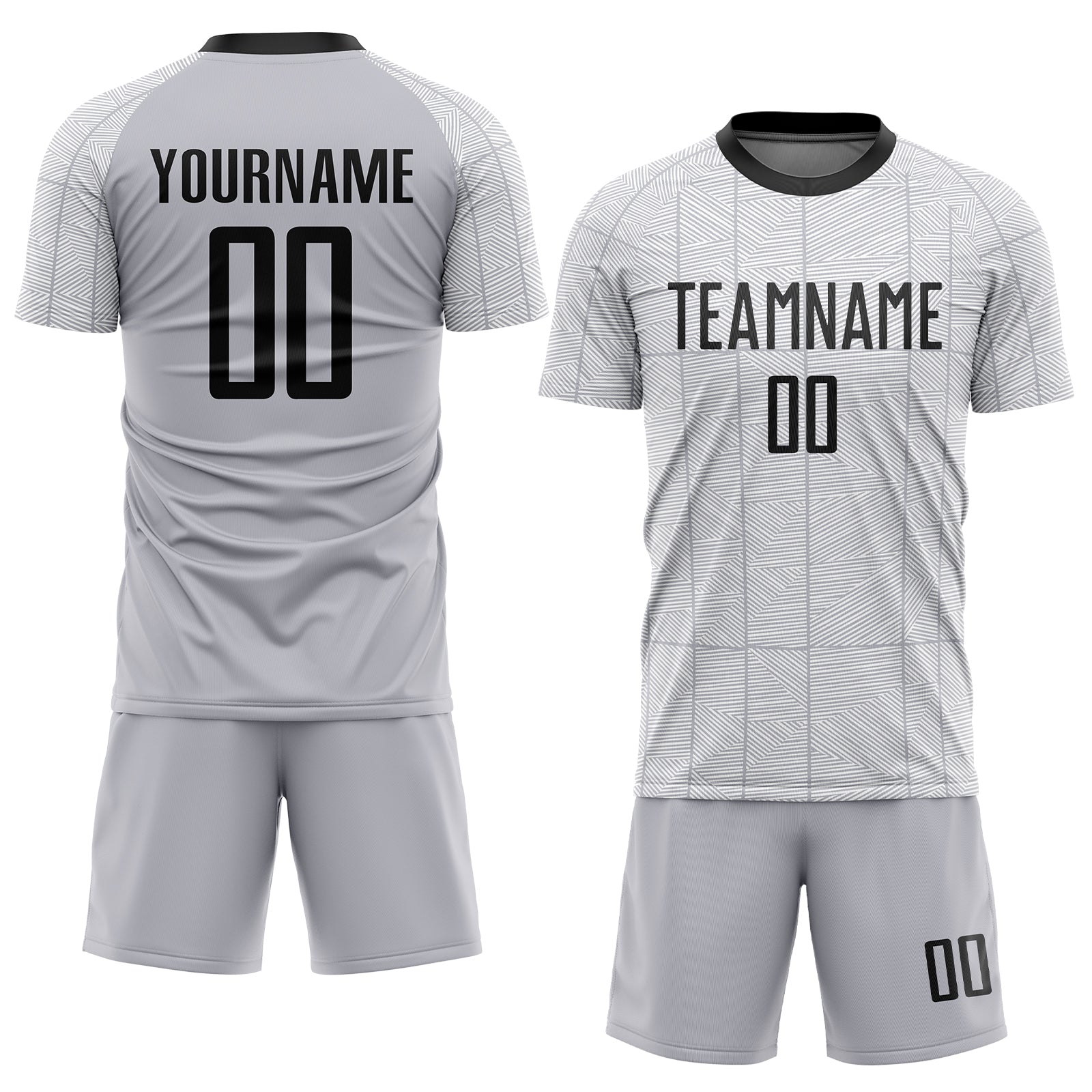 Custom Gray Black-White Sublimation Soccer Uniform Jersey - Sky-Custom