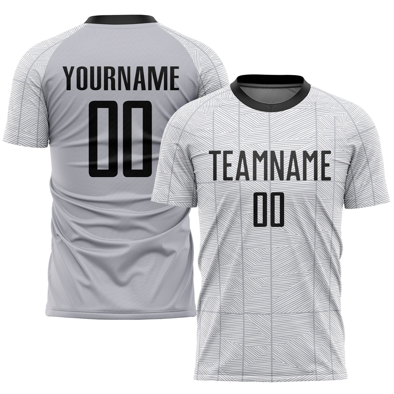 Custom Gray Black-White Sublimation Soccer Uniform Jersey - Sky-Custom