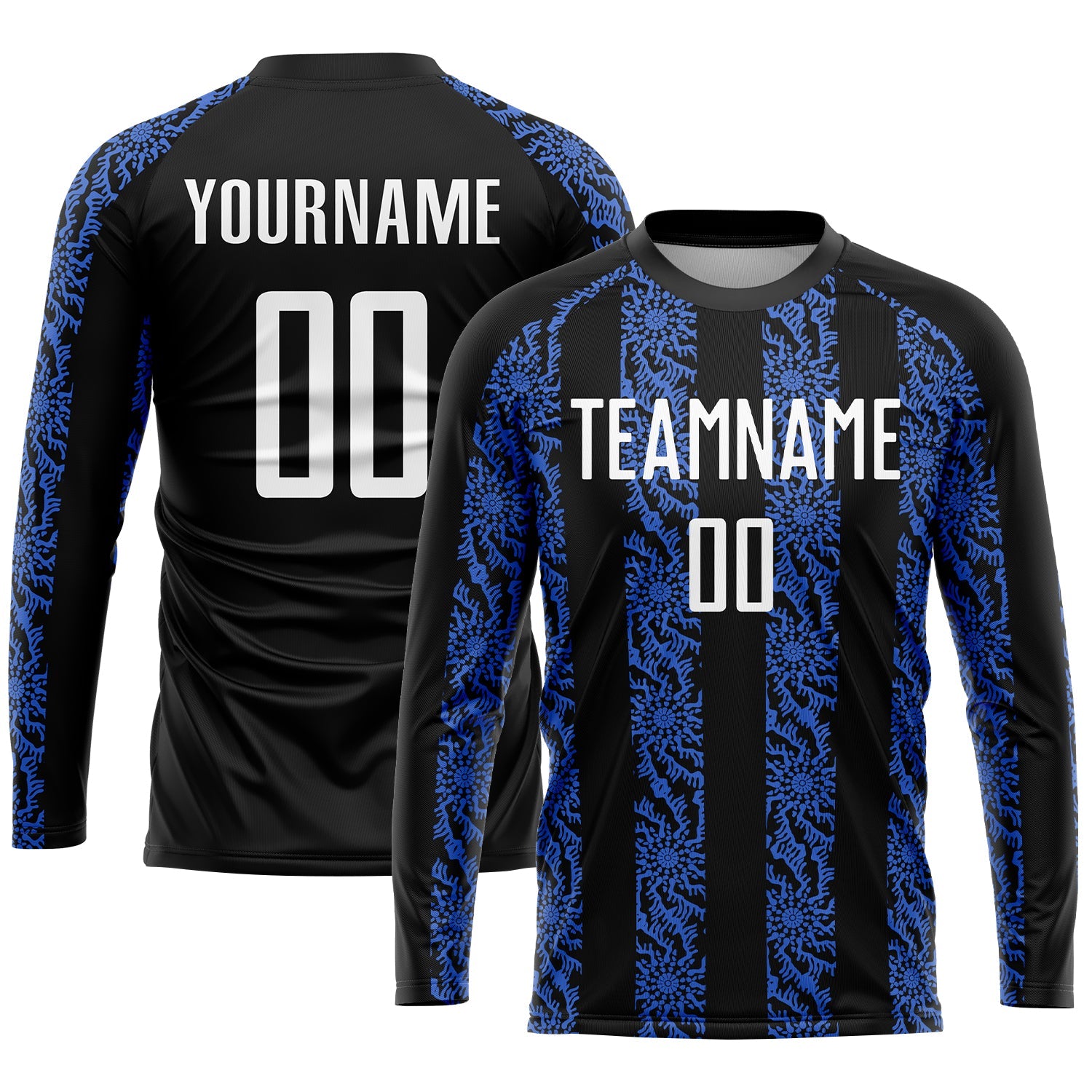 Custom Black White-Royal Sublimation Soccer Uniform Jersey - Sky-Custom