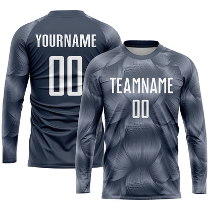 Custom Steel Gray White Sublimation Soccer Uniform Jersey - Sky-Custom