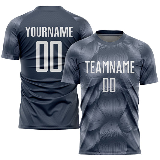 Custom Steel Gray White Sublimation Soccer Uniform Jersey - Sky-Custom