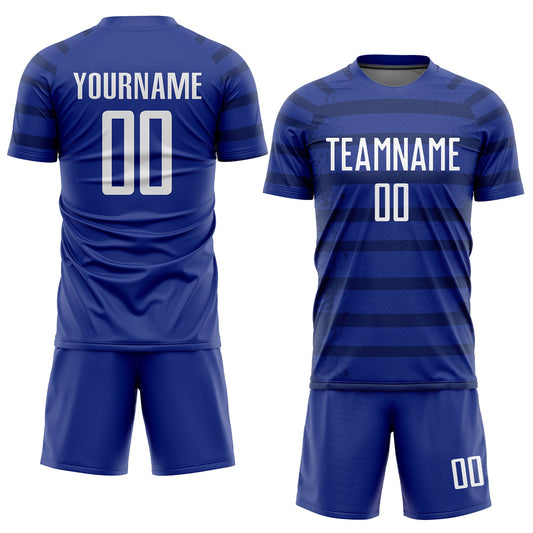 Custom Royal White-Navy Sublimation Soccer Uniform Jersey - Sky-Custom
