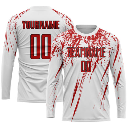 Custom White Red-Black Sublimation Soccer Uniform Jersey - Sky-Custom