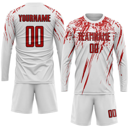 Custom White Red-Black Sublimation Soccer Uniform Jersey - Sky-Custom