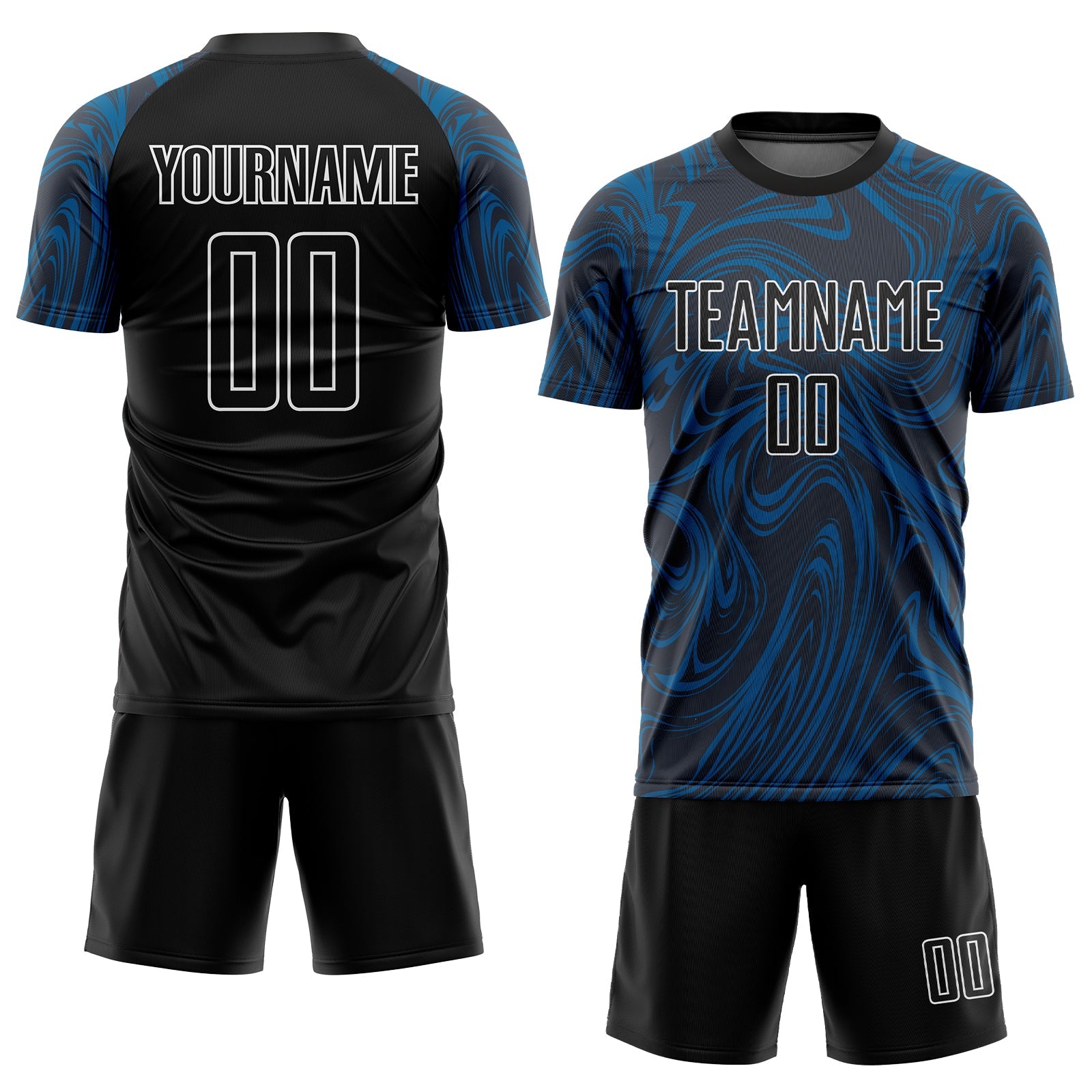 Custom Royal Black-White Sublimation Soccer Uniform Jersey - Sky-Custom