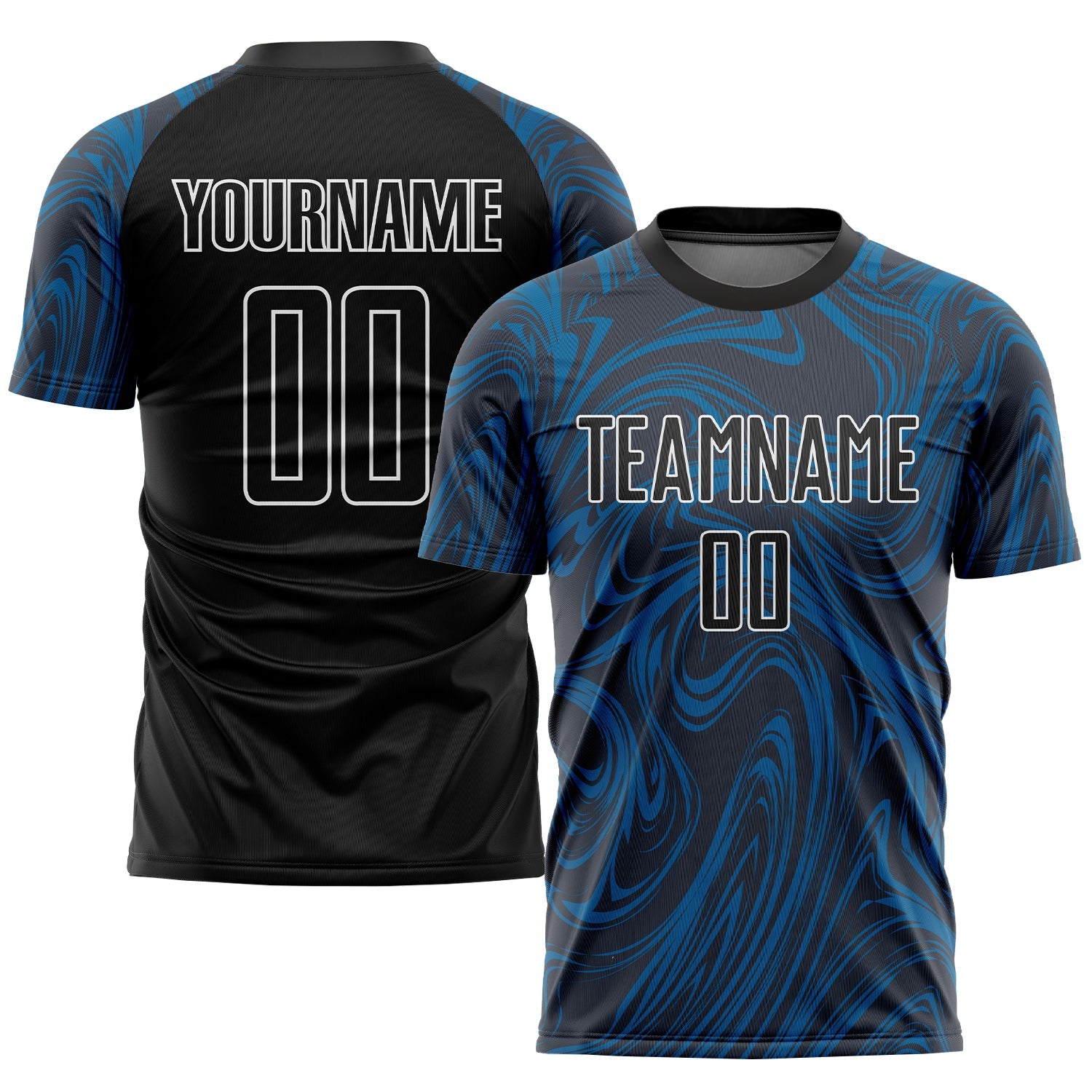 Custom Royal Black-White Sublimation Soccer Uniform Jersey - Sky-Custom