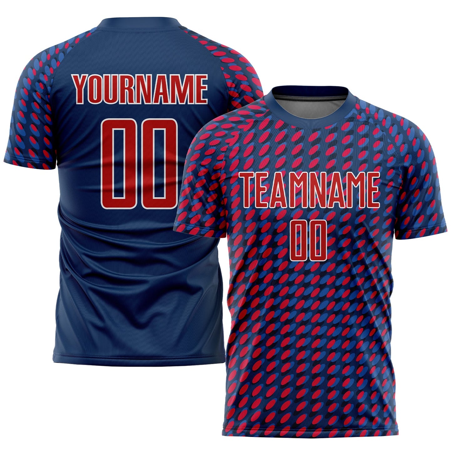 Custom Navy Red-White Sublimation Soccer Uniform Jersey - Sky-Custom
