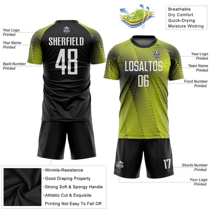 Custom Gold White-Black Sublimation Soccer Uniform Jersey - Sky-Custom
