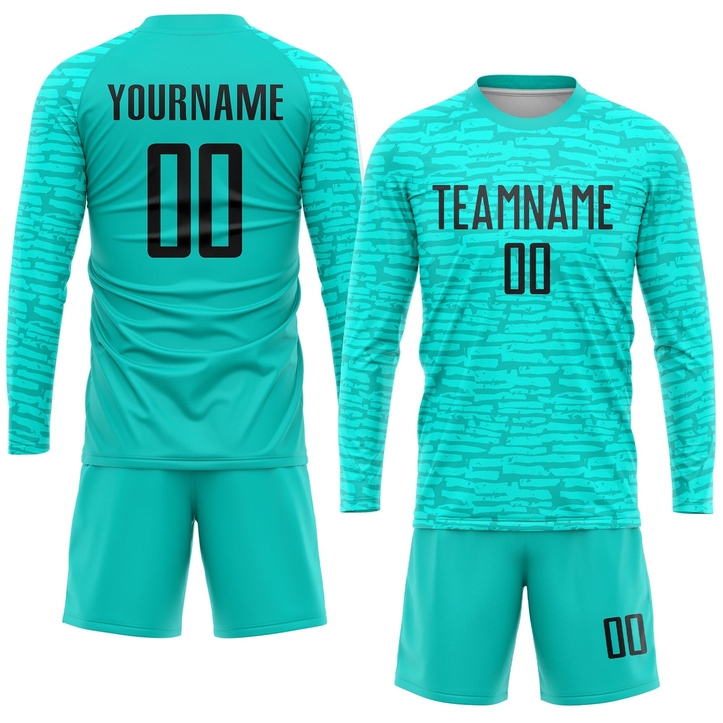 Custom Aqua Black Sublimation Soccer Uniform Jersey - Sky-Custom