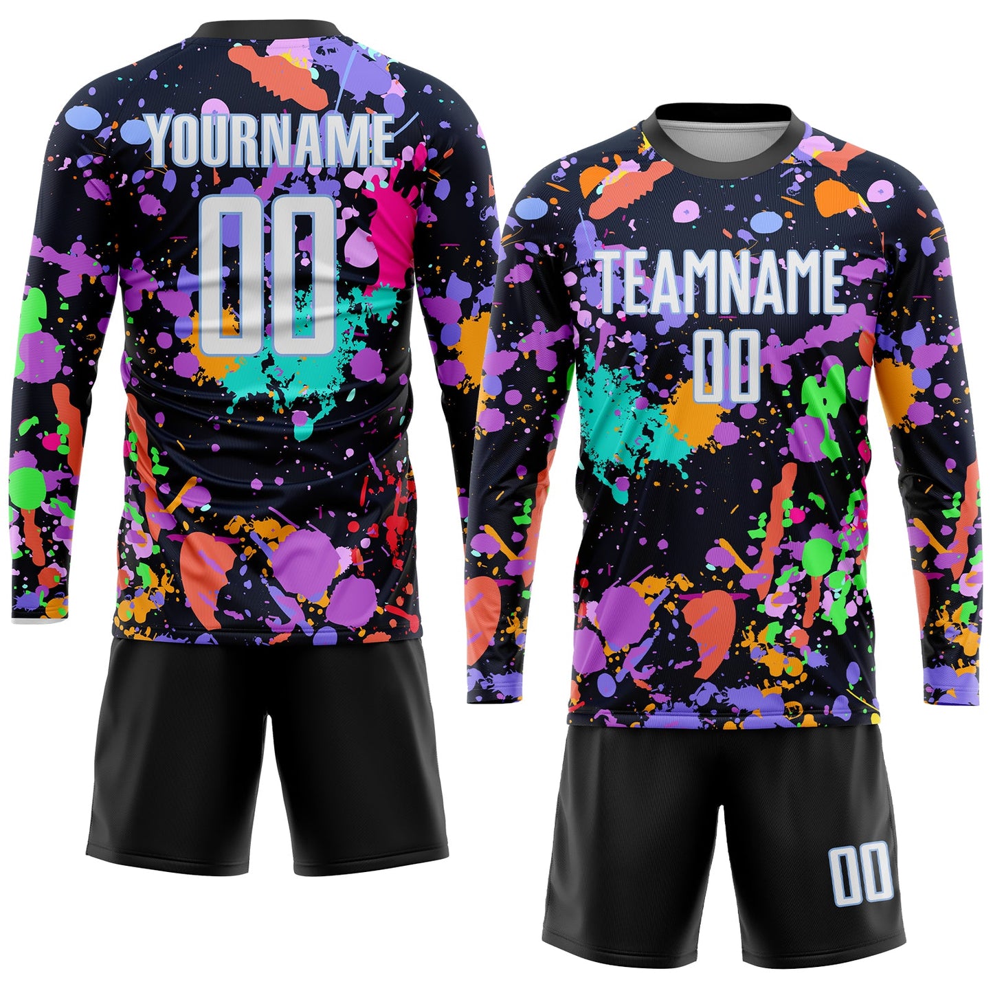 Custom Graffiti Pattern White-Light Blue Sublimation Soccer Uniform Jersey - Sky-Custom