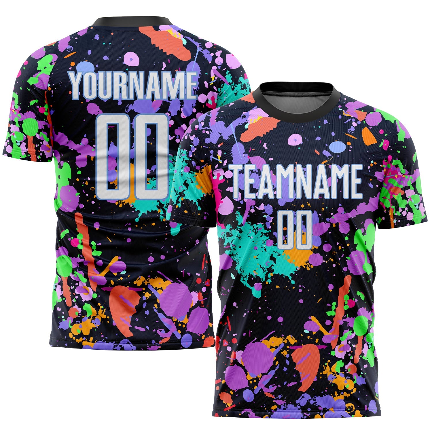 Custom Graffiti Pattern White-Light Blue Sublimation Soccer Uniform Jersey - Sky-Custom