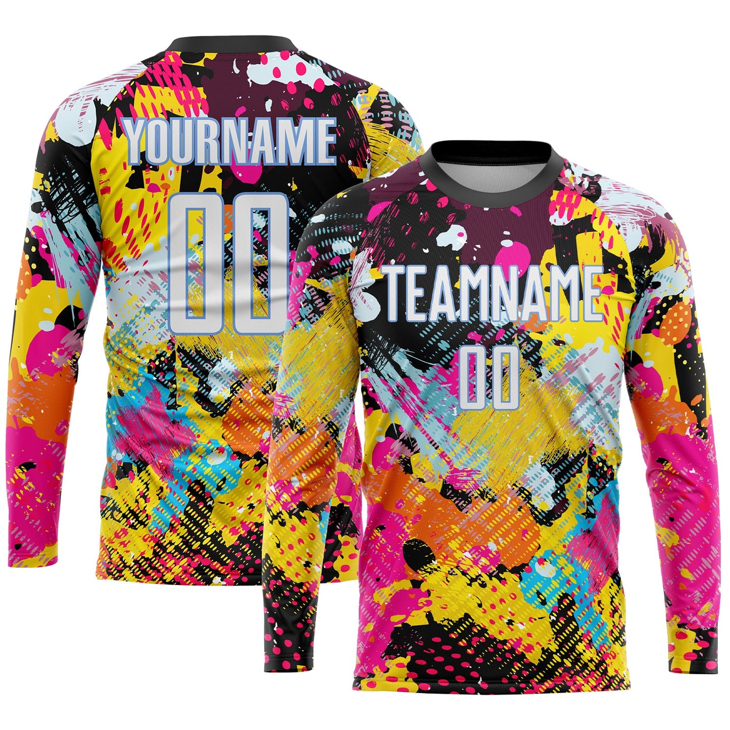 Custom Graffiti Pattern White-Light Blue Sublimation Soccer Uniform Jersey - Sky-Custom