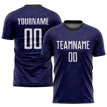 Custom Dark Purple White-Black Sublimation Soccer Uniform Jersey - Sky-Custom