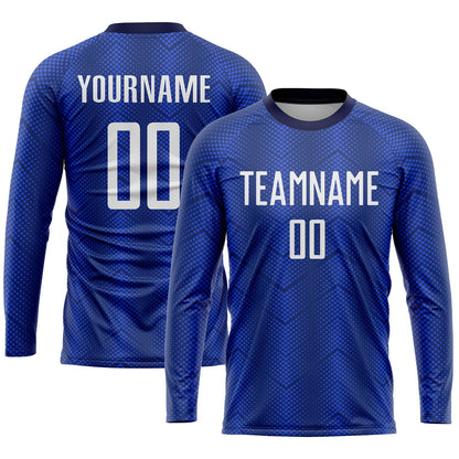 Custom Royal White-Navy Sublimation Soccer Uniform Jersey - Sky-Custom