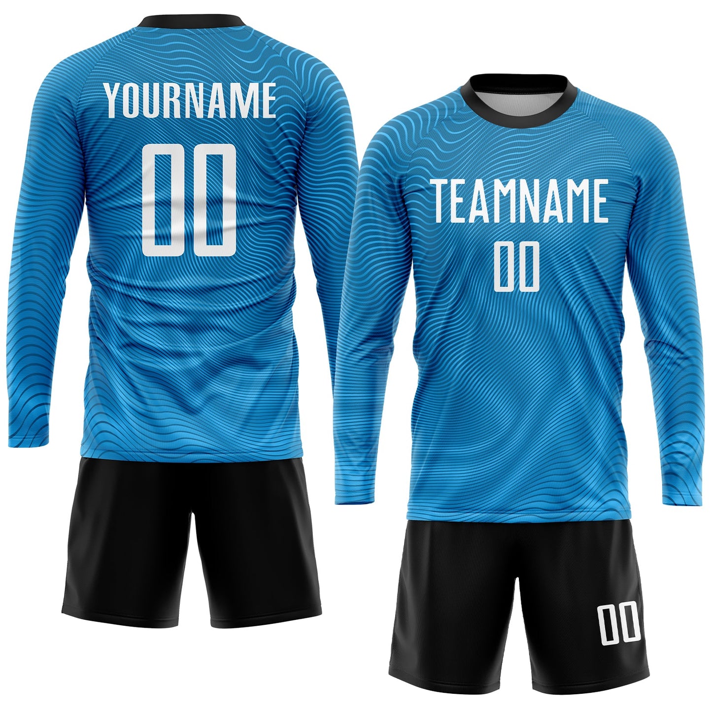 Custom Light Blue White-Black Sublimation Soccer Uniform Jersey - Sky-Custom