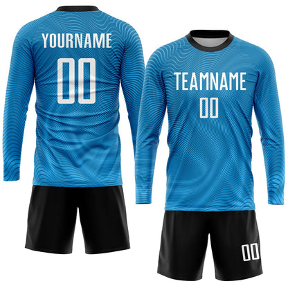 Custom Light Blue White-Black Sublimation Soccer Uniform Jersey - Sky-Custom