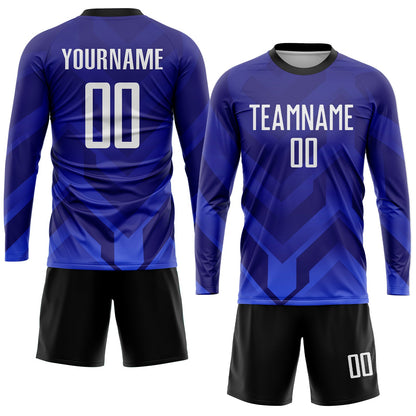 Custom Dark Purple White Royal-Navy Sublimation Soccer Uniform Jersey - Sky-Custom