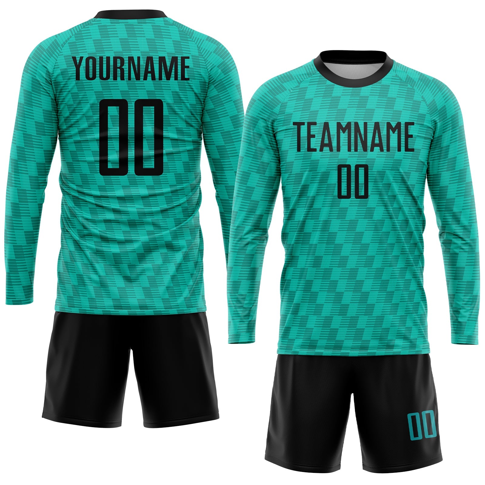 Custom Teal Black Sublimation Soccer Uniform Jersey - Sky-Custom