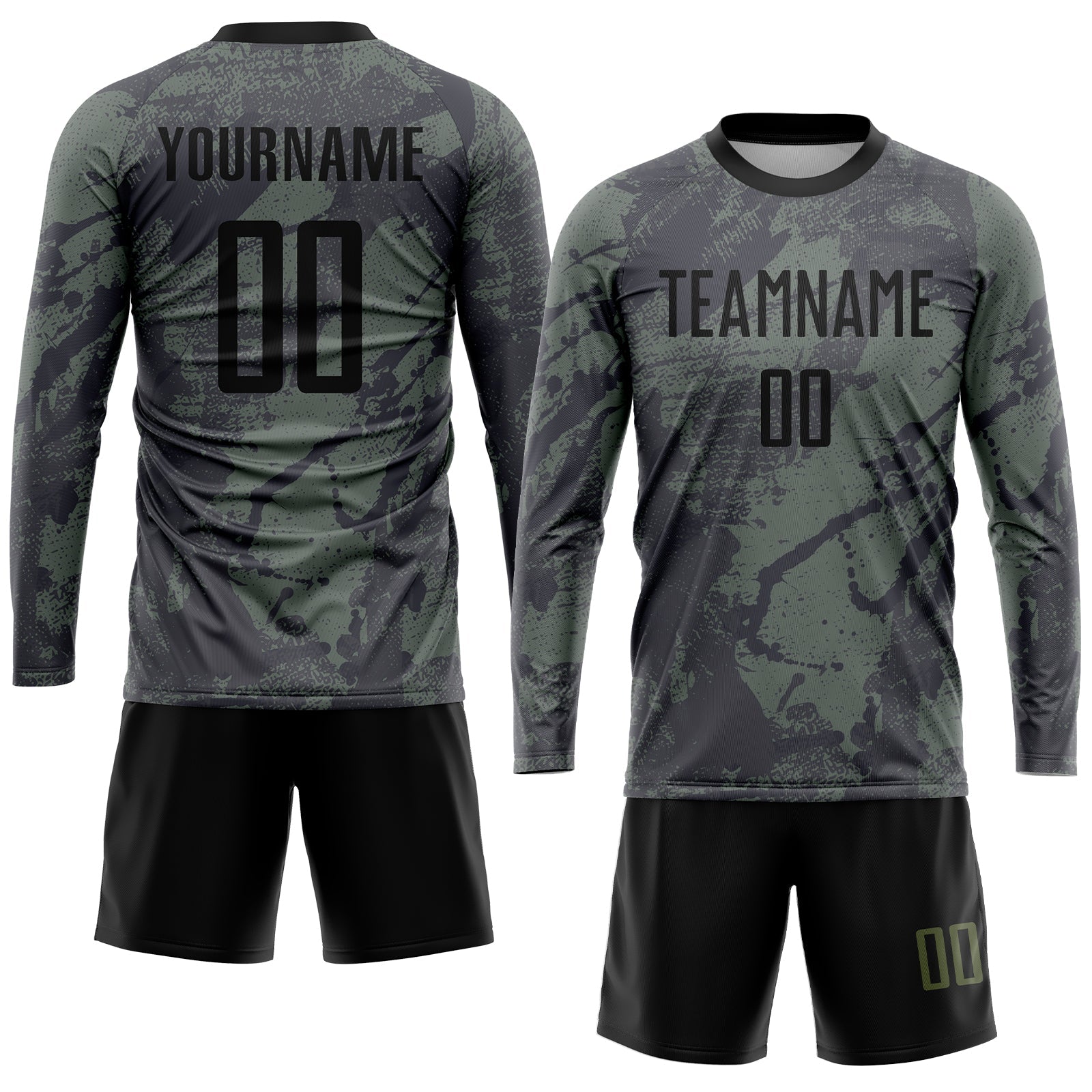 Custom Olive Black Sublimation Salute To Service Soccer Uniform Jersey - Sky-Custom