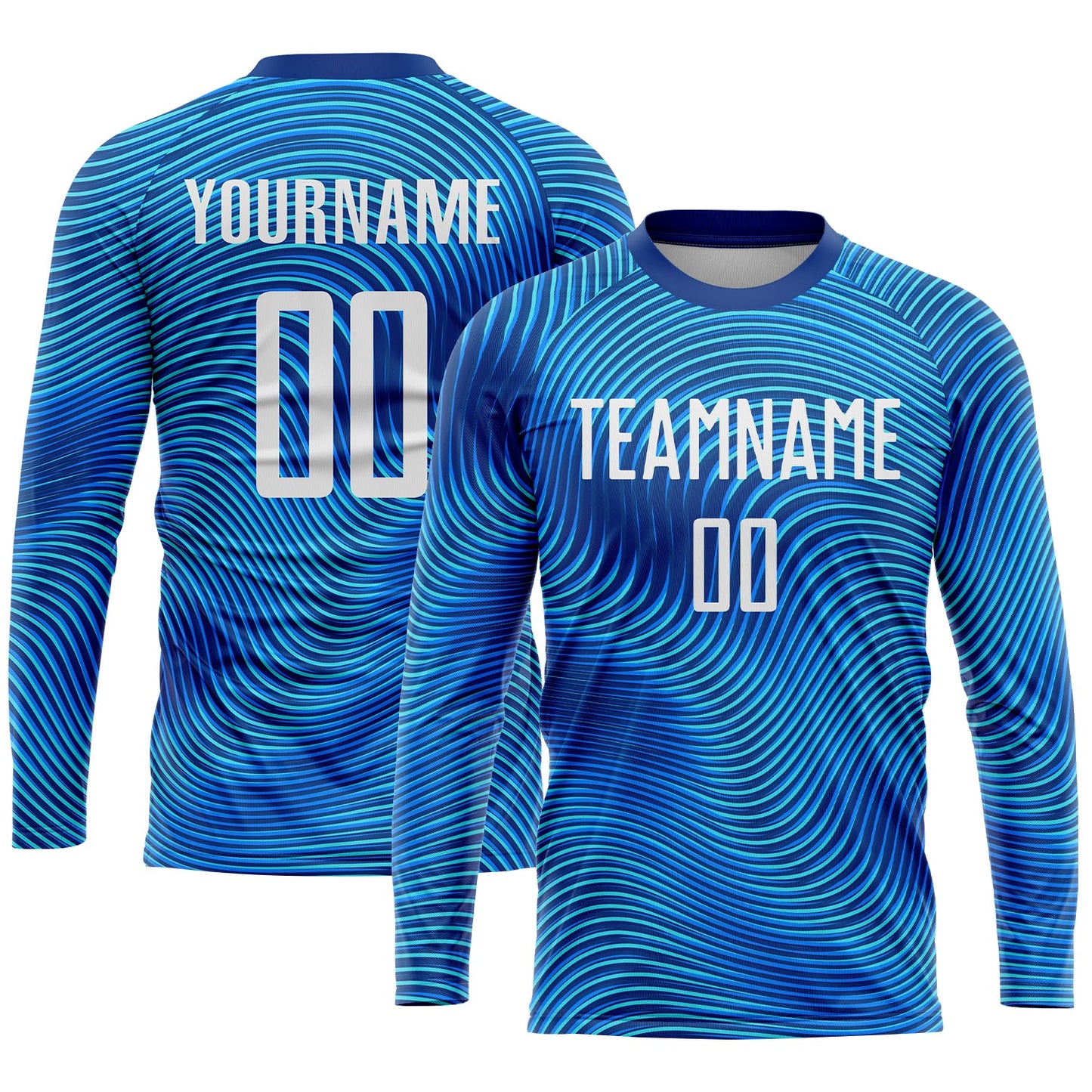 Custom Light Blue White-Royal Sublimation Soccer Uniform Jersey - Sky-Custom