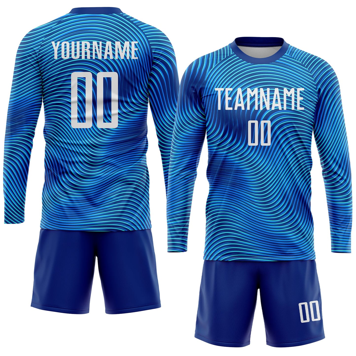 Custom Light Blue White-Royal Sublimation Soccer Uniform Jersey - Sky-Custom